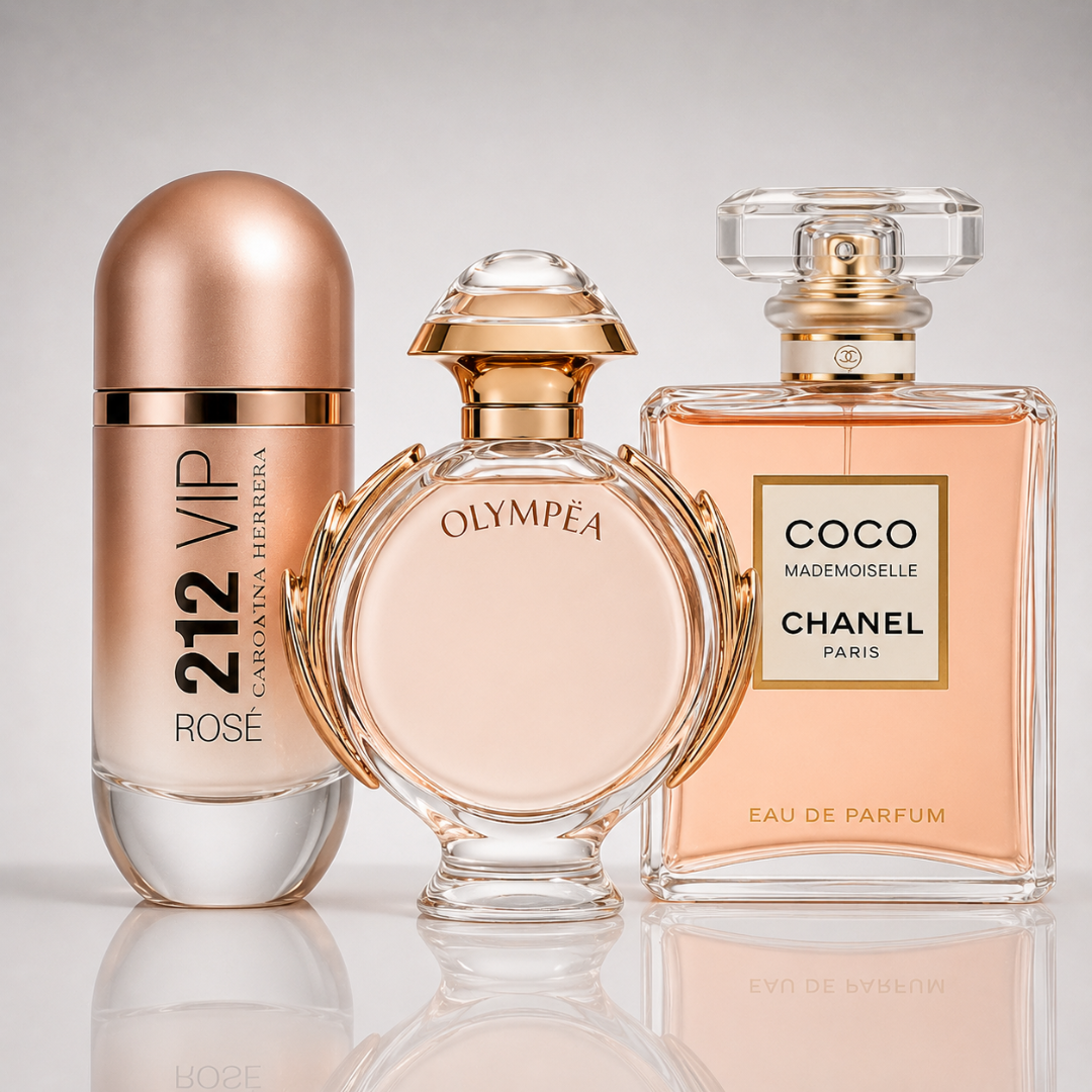 3-Piece Women's Perfume Set - 212 VIP Rosé by Carolina Herrera, Olympéa by Paco Rabanne & Coco Mademoiselle by Chanel