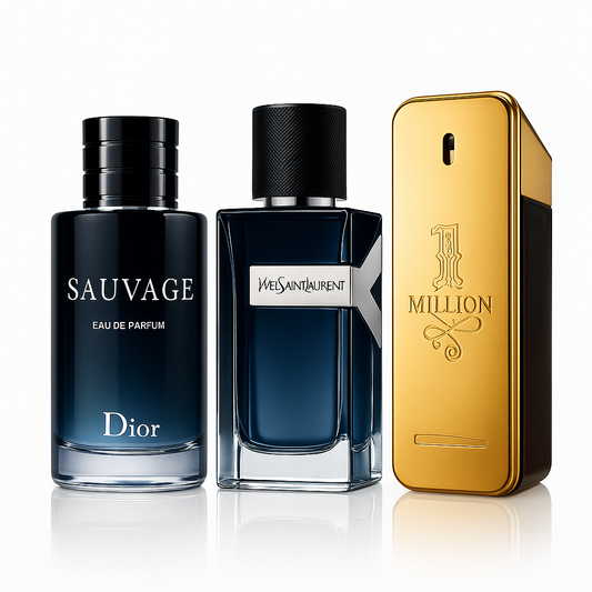 3-Piece Men's Perfume Combo – Dior Sauvage, Yves Saint Laurent Y and 1 Million