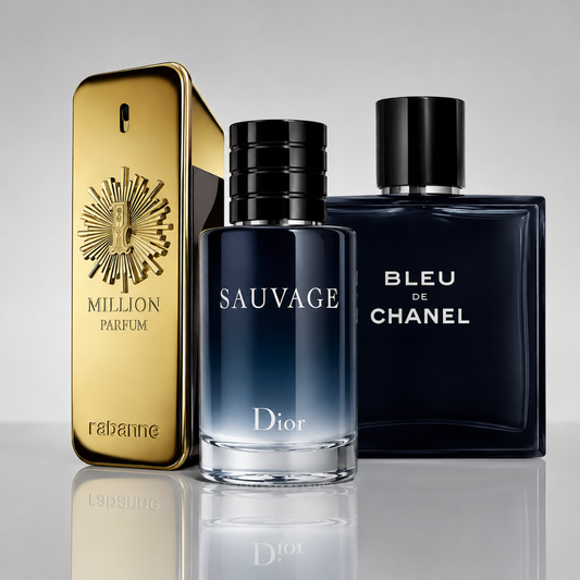 3-Piece Men's Perfume Set - Dior Sauvage, Bleu de Chanel & Paco Rabanne 1 Million