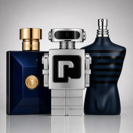 3-Piece Men's Perfume Set - Dylan Blue by Versace, Phantom by Paco Rabanne & Ultra Male by Jean Paul Gaultier