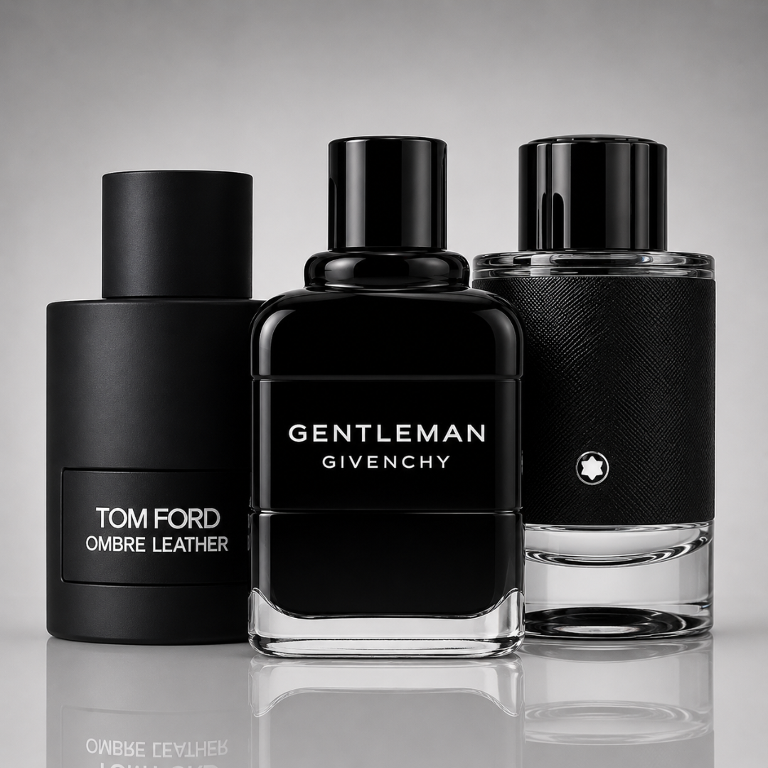 3-Piece Men's Perfume Set - Tom Ford Ombre Leather, Givenchy Gentleman, Montblanc Explorer