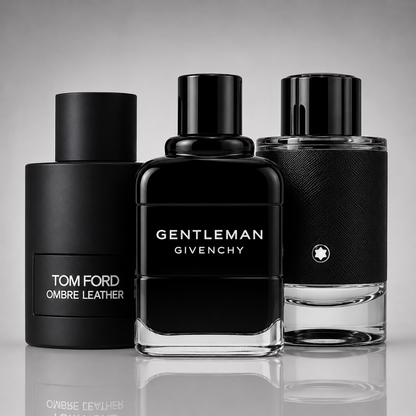 3-Piece Men's Perfume Set - Tom Ford Ombre Leather, Givenchy Gentleman, Montblanc Explorer