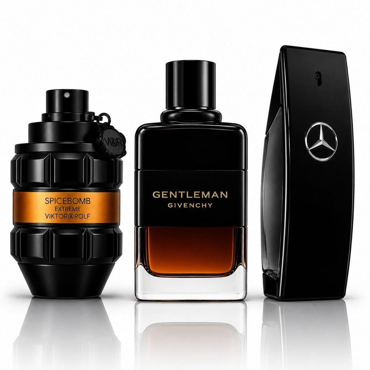 3-Piece Men's Perfume Set - Spicebomb Extreme, Givenchy Gentleman Reserve Privée & Mercedes-Benz Club Black